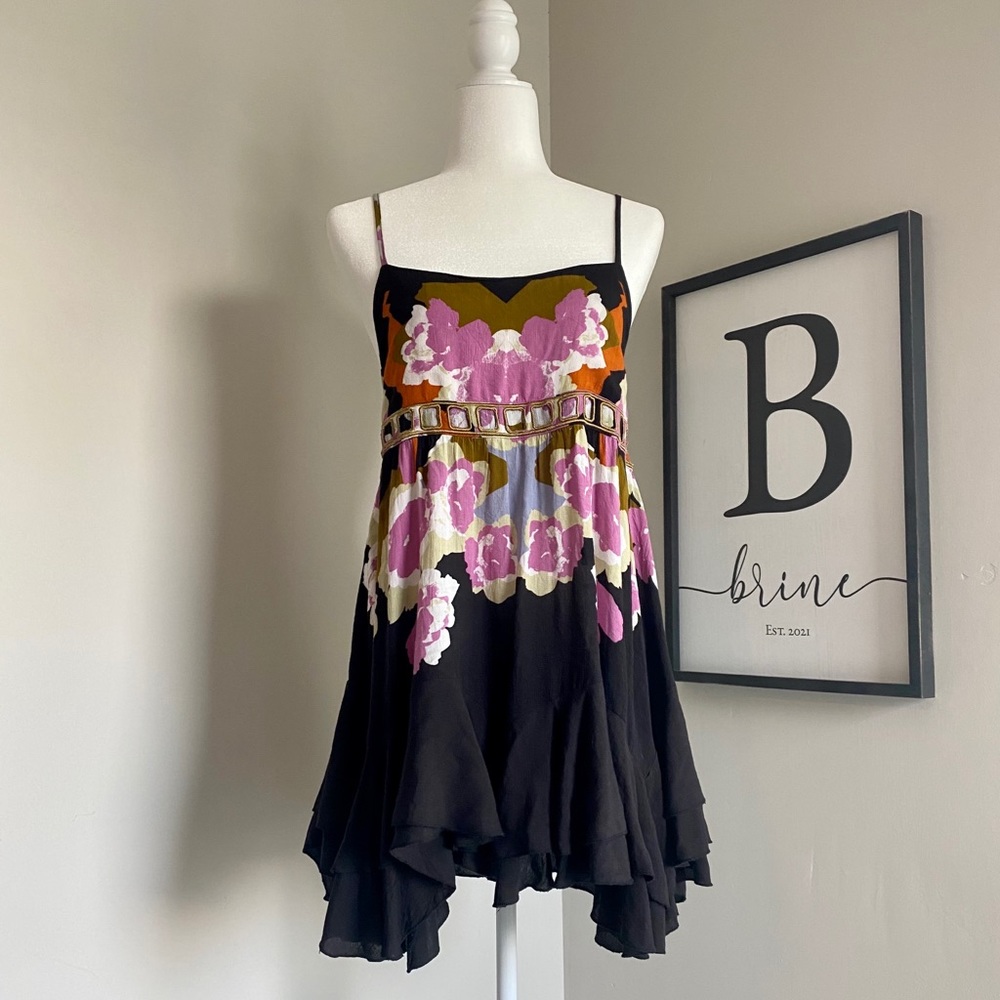 Free People Patterned Slip Dress